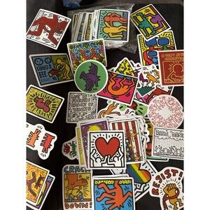 Keith Haring Stickers Lot - Artsy Collectible Decals 50pc New